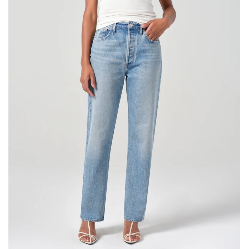 Agolde Sky Blue Straight Leg Jeans